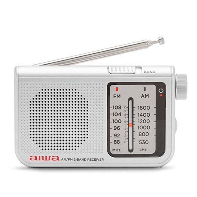 Radio AIWA POCKET AM/FM Con Doble Sintonizador Analógico en Color Plata RS-55/SL