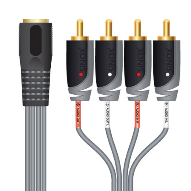 OEM SXA1800 DIN Θηλυκό σε 4 RCA Αρσενικό 0.2m