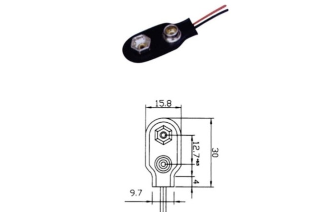 Battery Case Clip For 9v Batteries (01.145.0001)