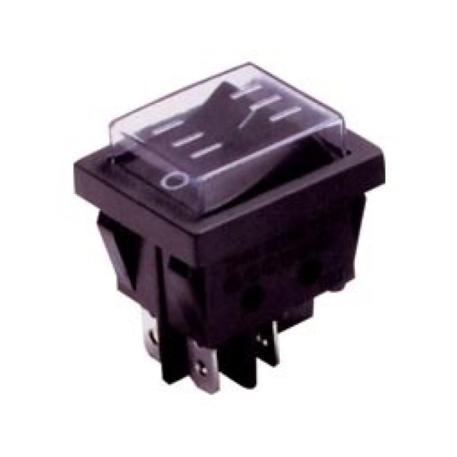 Interruttore basculante grande 4P ON-OFF 16A/250V 4P con copertura in PVC IP20 nero PS8C-5 BEJ