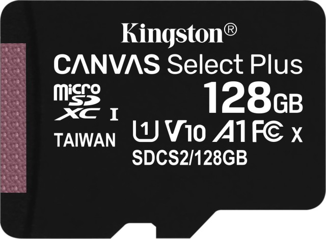 Kingston Canvas Select Plus 128 GB microSDXC black, A1, Class 10, V10 (SDCS2/128GBSP)