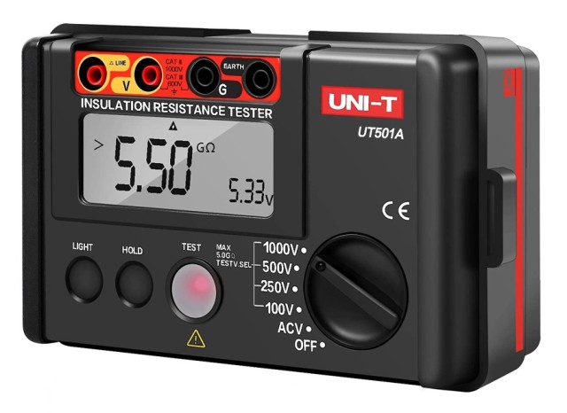 Comprobador de aislamiento UNI-T UT501A, 100V/250V/500V/1000V