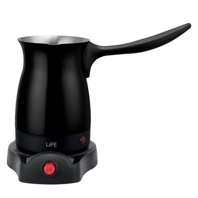 LiFE ΜΕ ΟΛΙΓΗ Flat Black Series Ηλεκτρικό μπρίκι με αισθητήρα υπερχείλισης, 800W