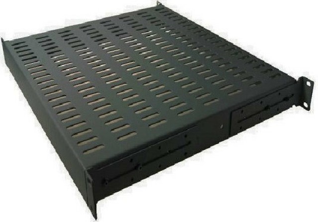 Steel -  9-1009 - Ράφι 1U για rack με βαθος 80cm 100Kgr L=600mm Μαύρο