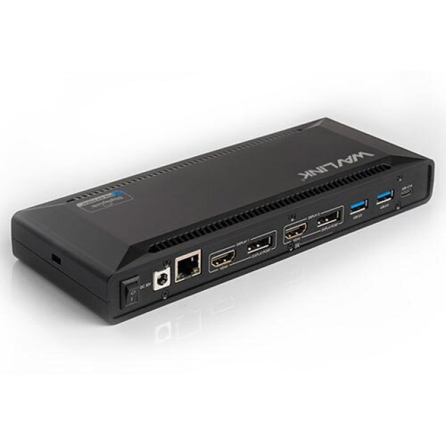 Wavlink USB-C Docking Station με HDMI/DisplayPort 4K PD Ethernet και συνδεση 2 Οθονών Μαύρο (WL-UG69PD2PRO)