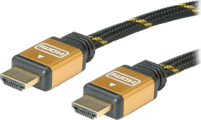 ROLINE -  11.04.5501 - GOLD HDMI High Speed Cable + Ethernet, M/M, 1 m - (3840x2160@30Hz)