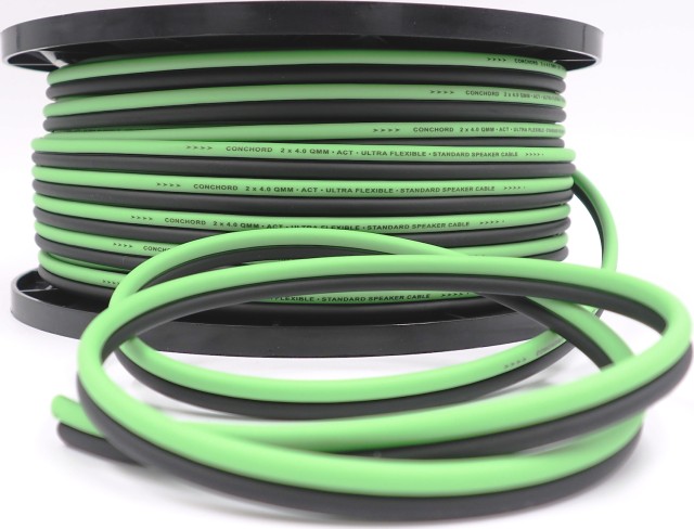Conchord Ultra Flexible Cable Altavoz Coche 1m Verde