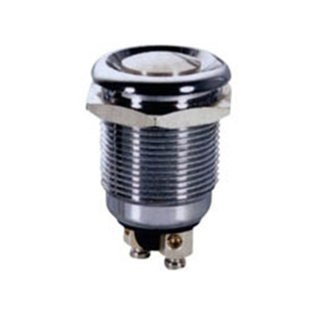 PUSH ON BUTTON ROUND Φ19 METALLIC 2A/250VAC PBS-28B-3 IP65 LZ