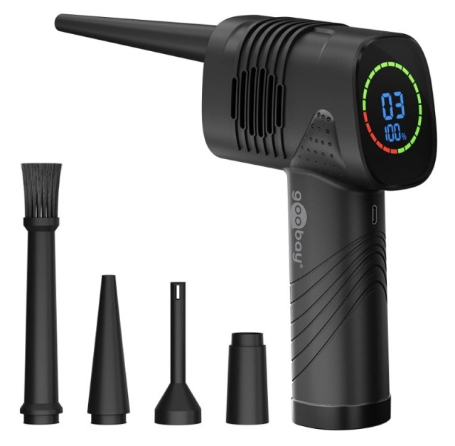 Spolverino elettrico GOOBAY 61667, schermo LED, 46.8 W, 2000 mAh, nero