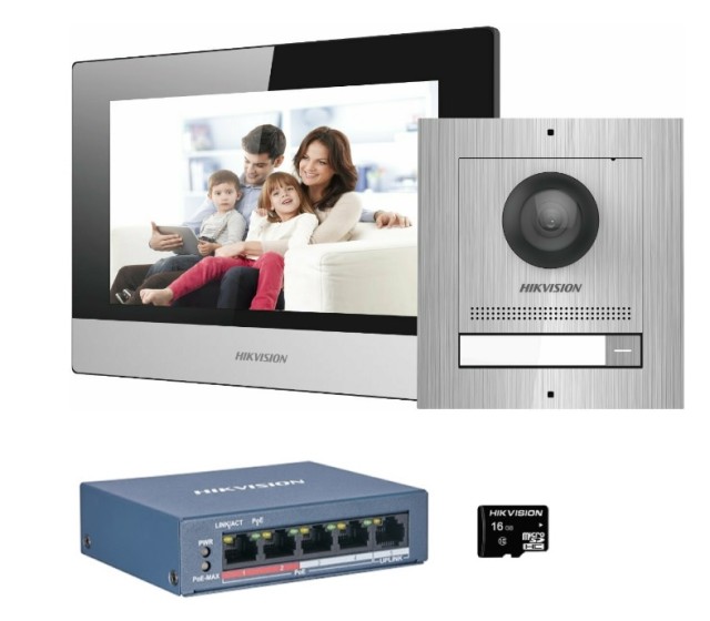 Hikvision DS-KIS602/S Kit de timbre con video IP a color