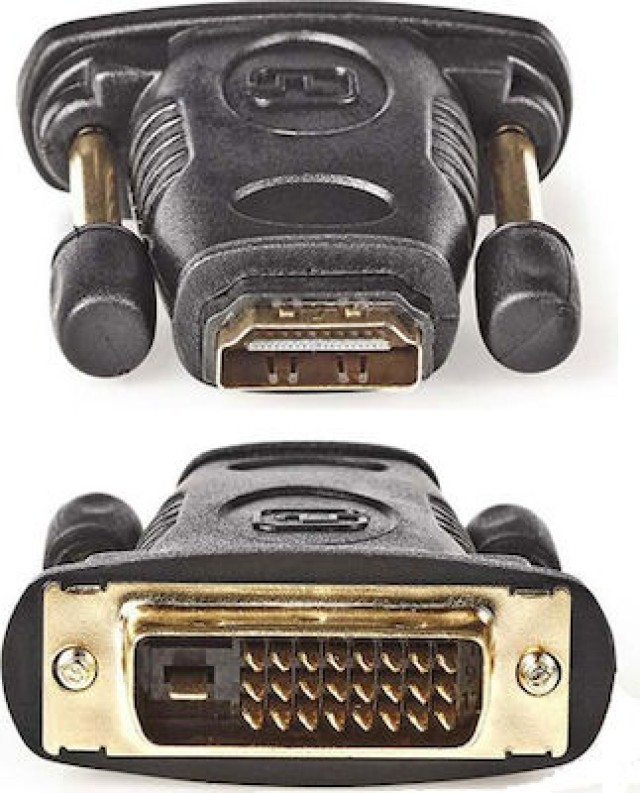 NEDIS CVGP34912BK HDMI - Adaptador DVI, DVI-D 24 + 1-pin macho - HDMI Hembra, Negro