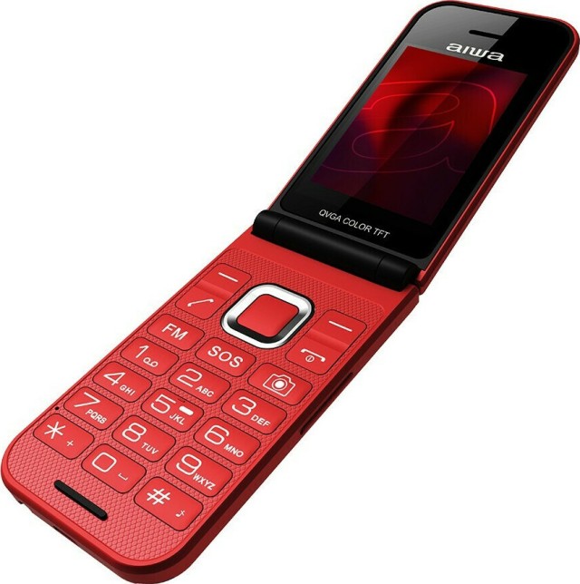 Aiwa FP-24 Dual SIM Κινητό με Κουμπιά Red