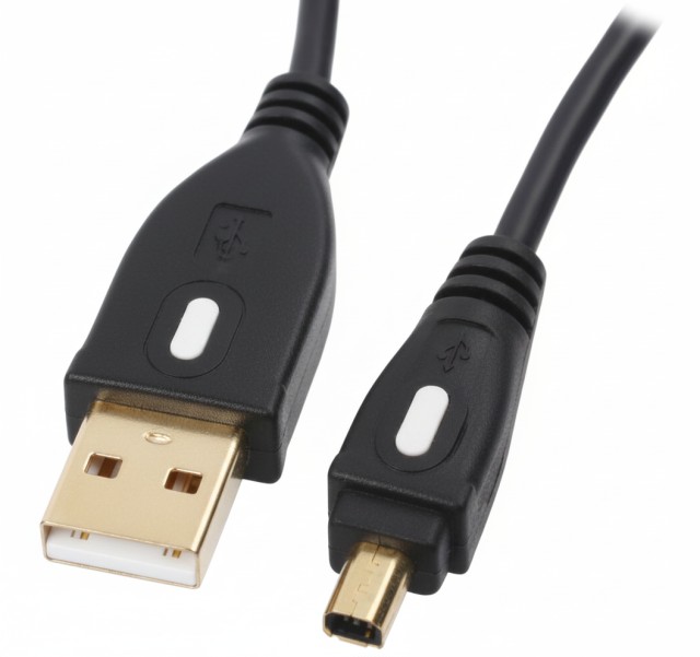 USB A 2.0 CABLE MALE TO USB MINI MALE MICRO 4PIN 1,8m