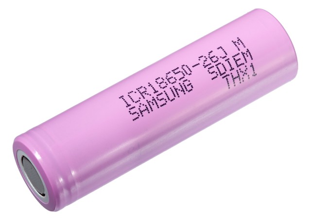 Batteria ricaricabile SAMSUNG tipo 18650 ICR-26J, 2600mAh