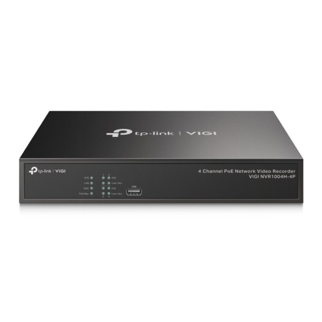 TP-Link VIGI NVR1004H-4P v1.0, Grabador de vídeo en red VIGI de 4 canales PoE+