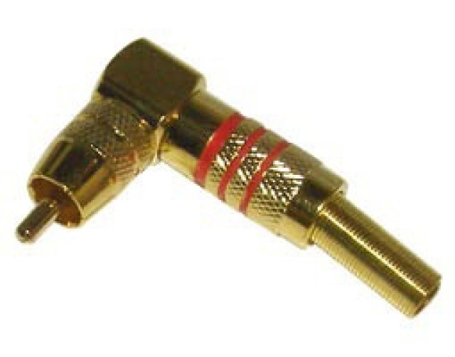 Ultimax, LZ554, RCA Male Metallic Gold Plated ID6 ~ 8mm² (R / A) Red
