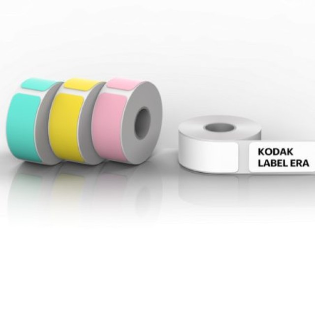 Kodak Label ERA M50 Sticker Label 12 Rolls Set (White 9Rolls, Pink/Green/Yellow 1 Roll Each)